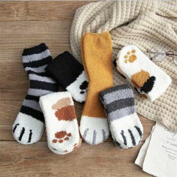 Cute Cat Claw Plush Warm Socks