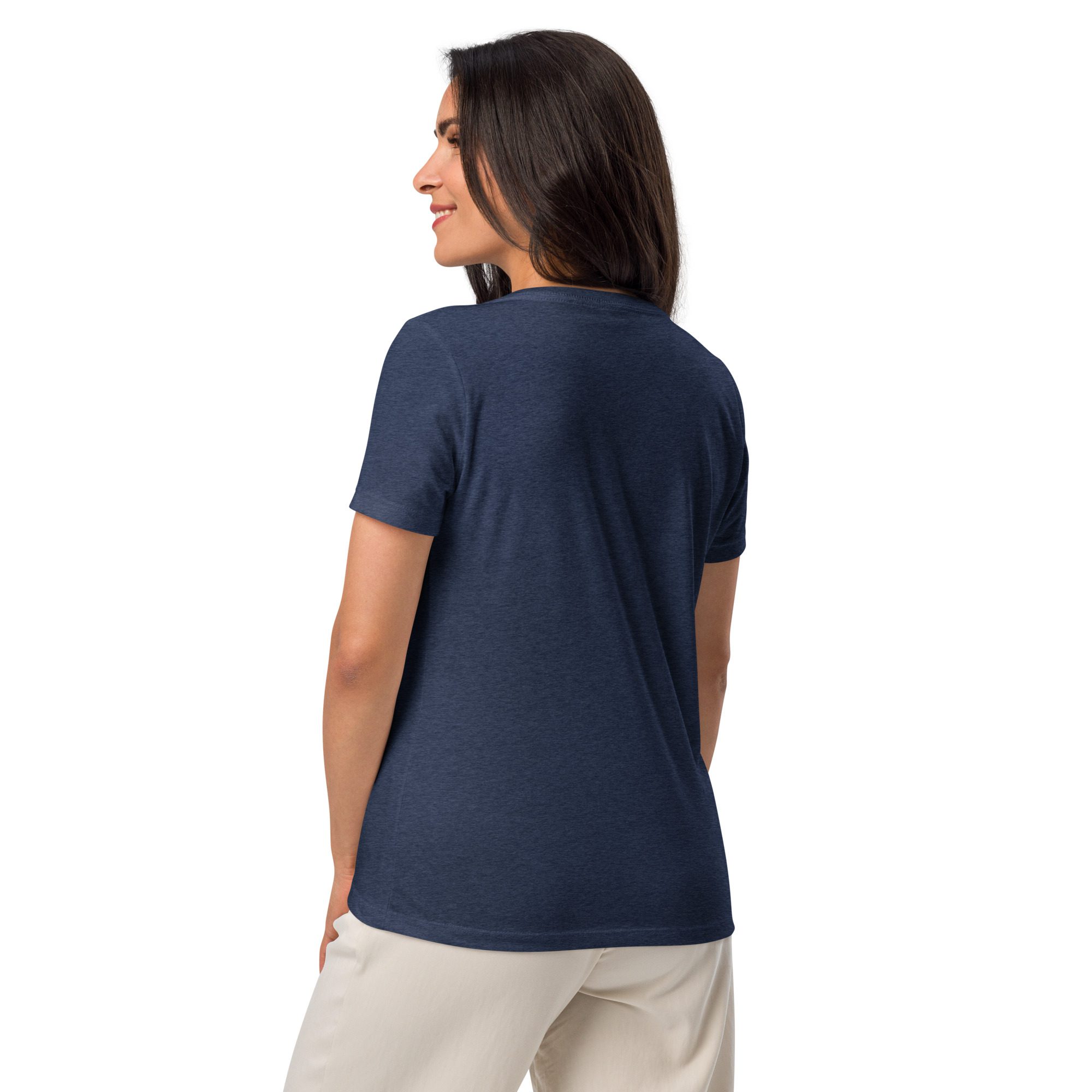 womens relaxed v neck t shirt heather navy back 66a7ec38d1200