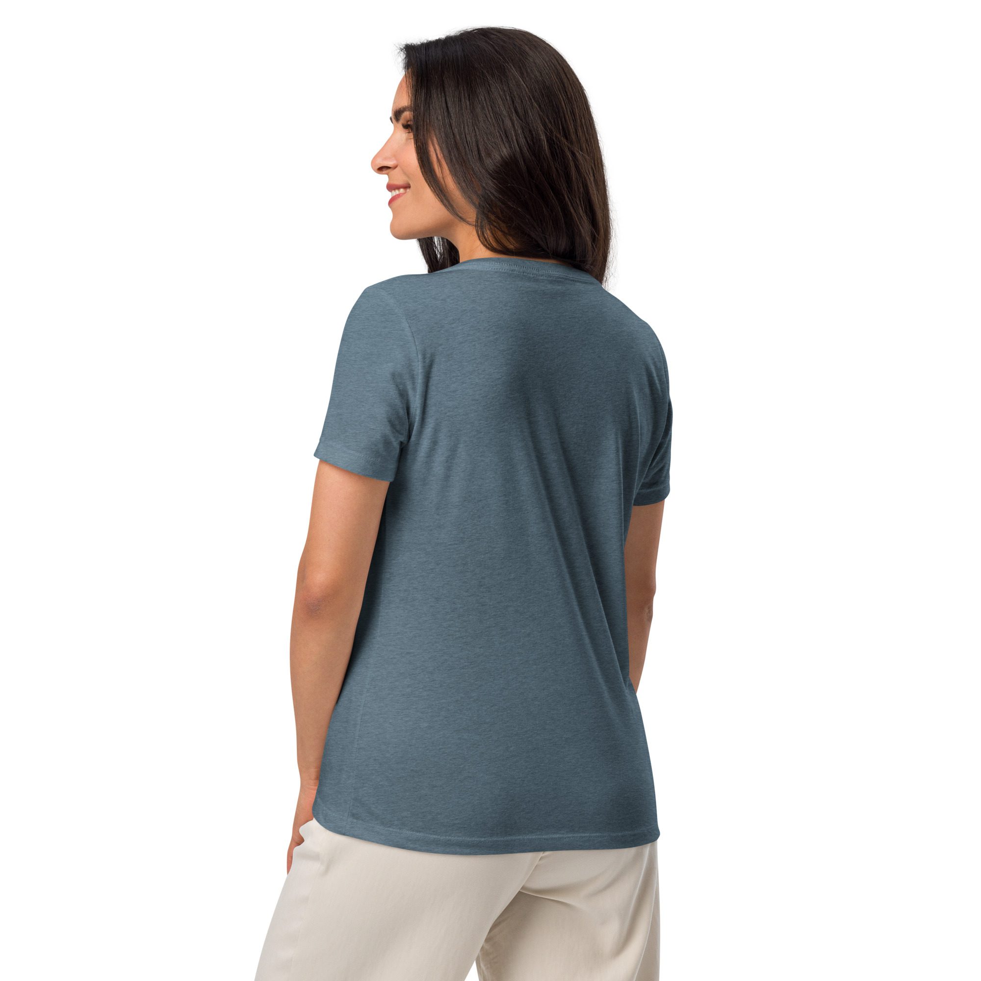 womens relaxed v neck t shirt heather slate back 66a7ec38d516b